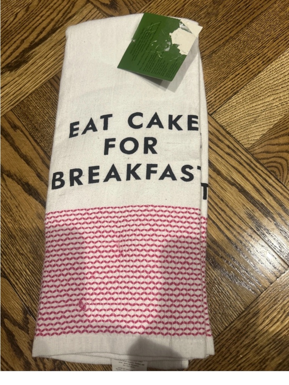 Kate Spade NWT Set Of 2 "Eat Cake For Breakfast" Dish Towels